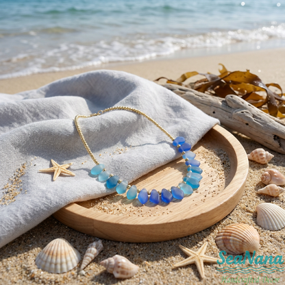 🌈Rainbow Handcrafted Sea Glass Necklace