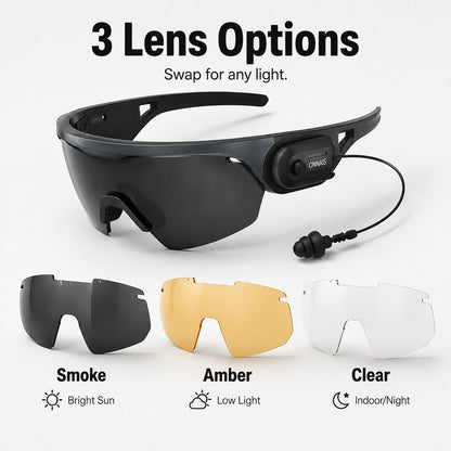 🛡️ 2-in-1 Tactical Anti-Fog Safety Glasses & Retractable Ear Protection