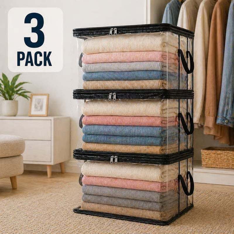 🔥Last Day 50% OFF-📦️Large Dustproof Storage Box with Handle📦️