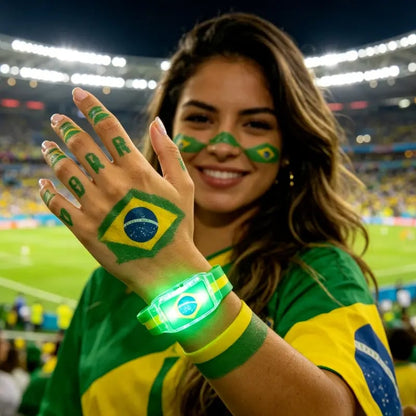 ⚽✨2PCS LED Light Up National Flag Wristbands