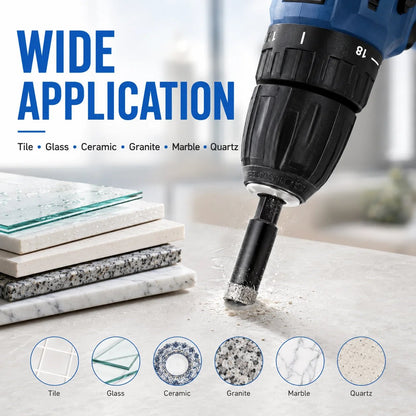 🔥LAST DAY SALE 60% OFF-6 Pcs Diamond Drill Bits Set, 1/4 5/6 3/8 1/2 Inch Brazed Diamond Drill Bits for Precision Drilling in Tile Ceramic Glass Granite Marble Masonry