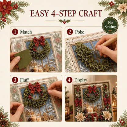 🖼️3D Christmas Fabric Poke Art Kit