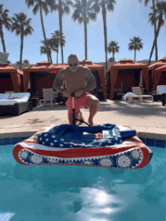 Inflatable Battle Tank Pool Float with Built-In Water Cannon