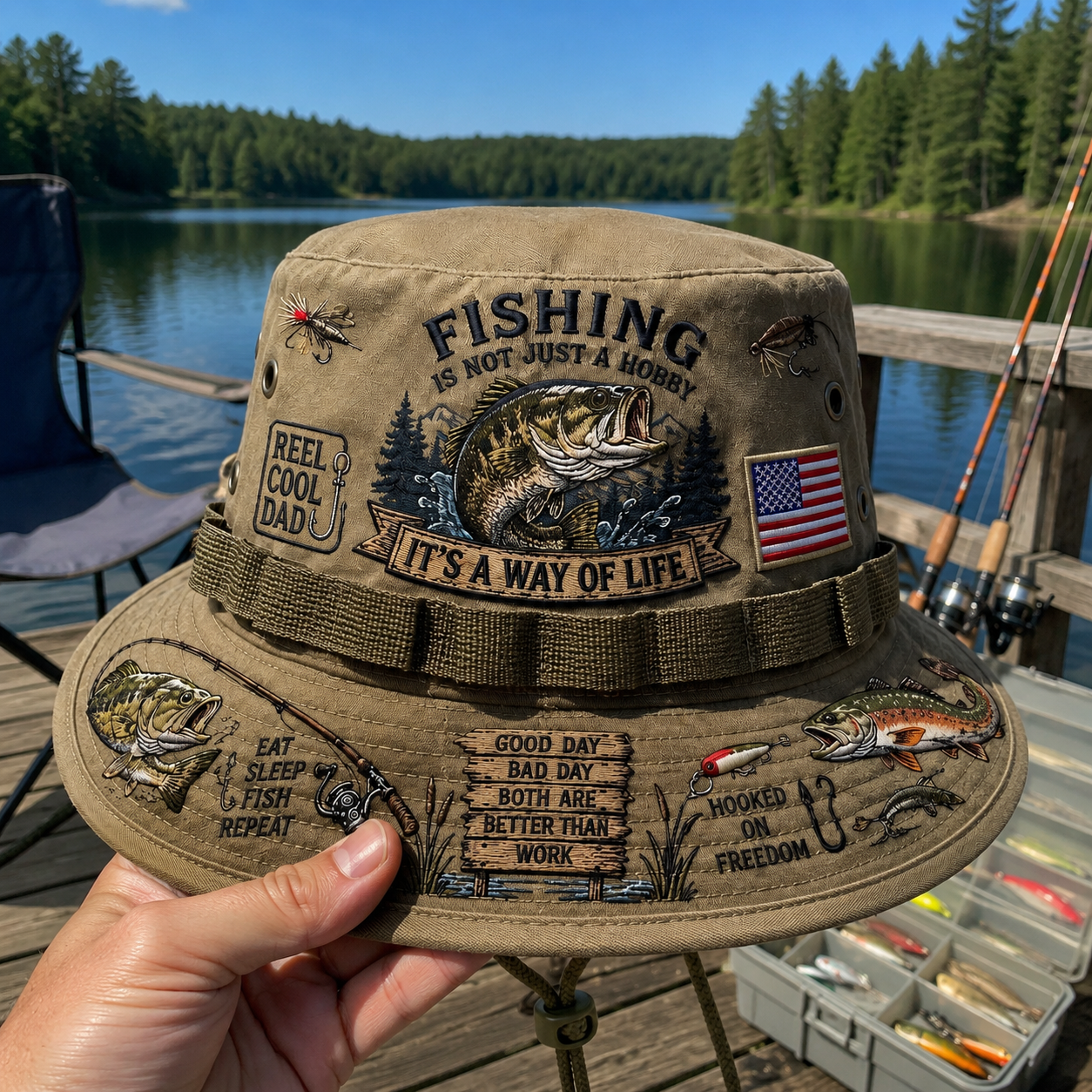 🇺🇸 Last Day Promo: 50% OFF 🎣 Fishing Is a Way of Life Boonie Hat