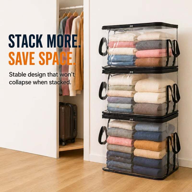 🔥Last Day 50% OFF-📦️Large Dustproof Storage Box with Handle📦️