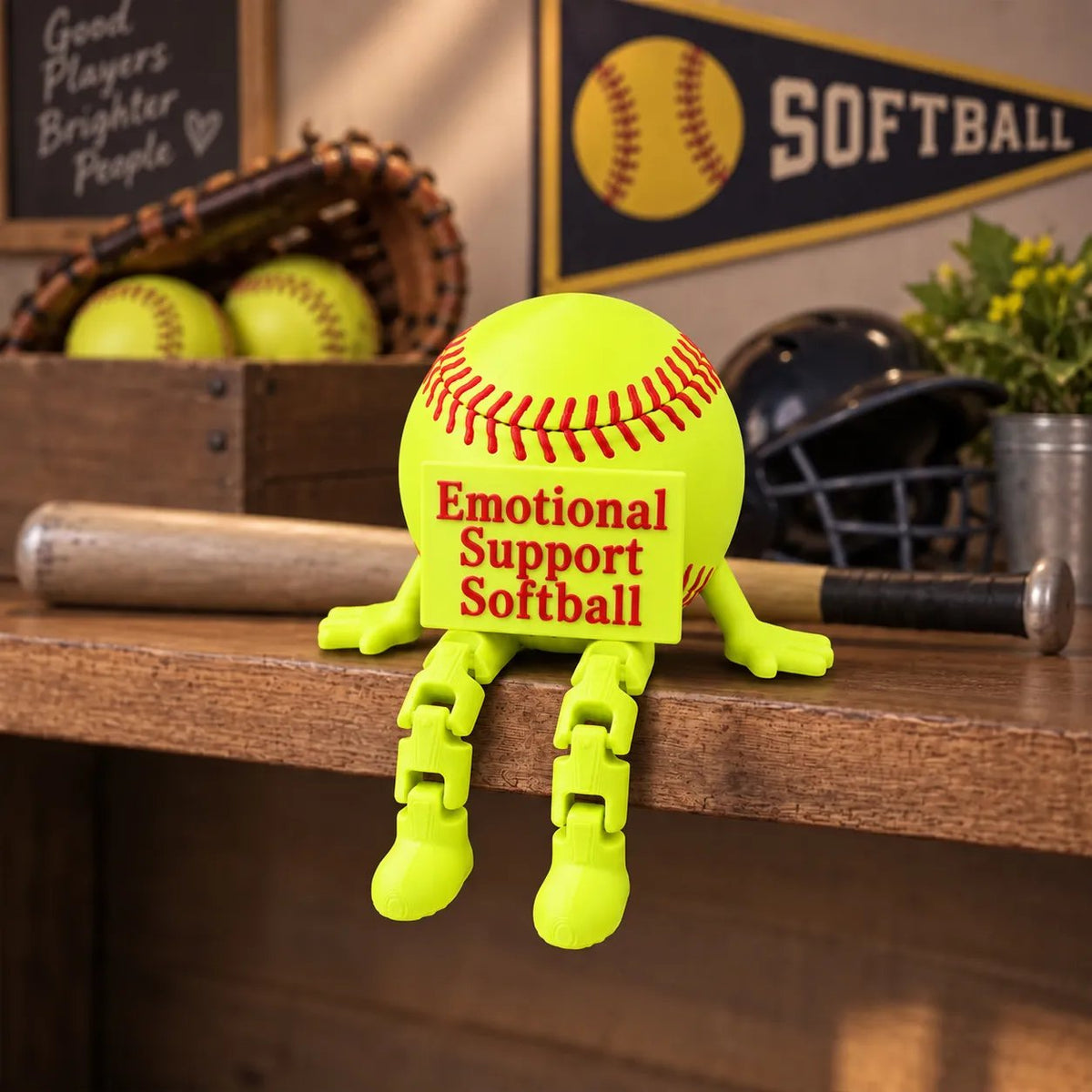 🏈 Emotional Support Sports Buddy™ – Funny Football, Tennis & Baseball Desk Companion