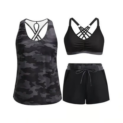 🔥LAST DAY 49%OFF🔥 Three Piece Tankini with Shorts🩱