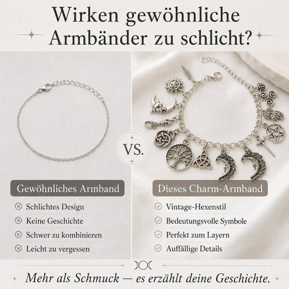 Mystisches Vintage-Charm-Armband für Damen – Celestial Gothic Boho Schmuck🔮✨