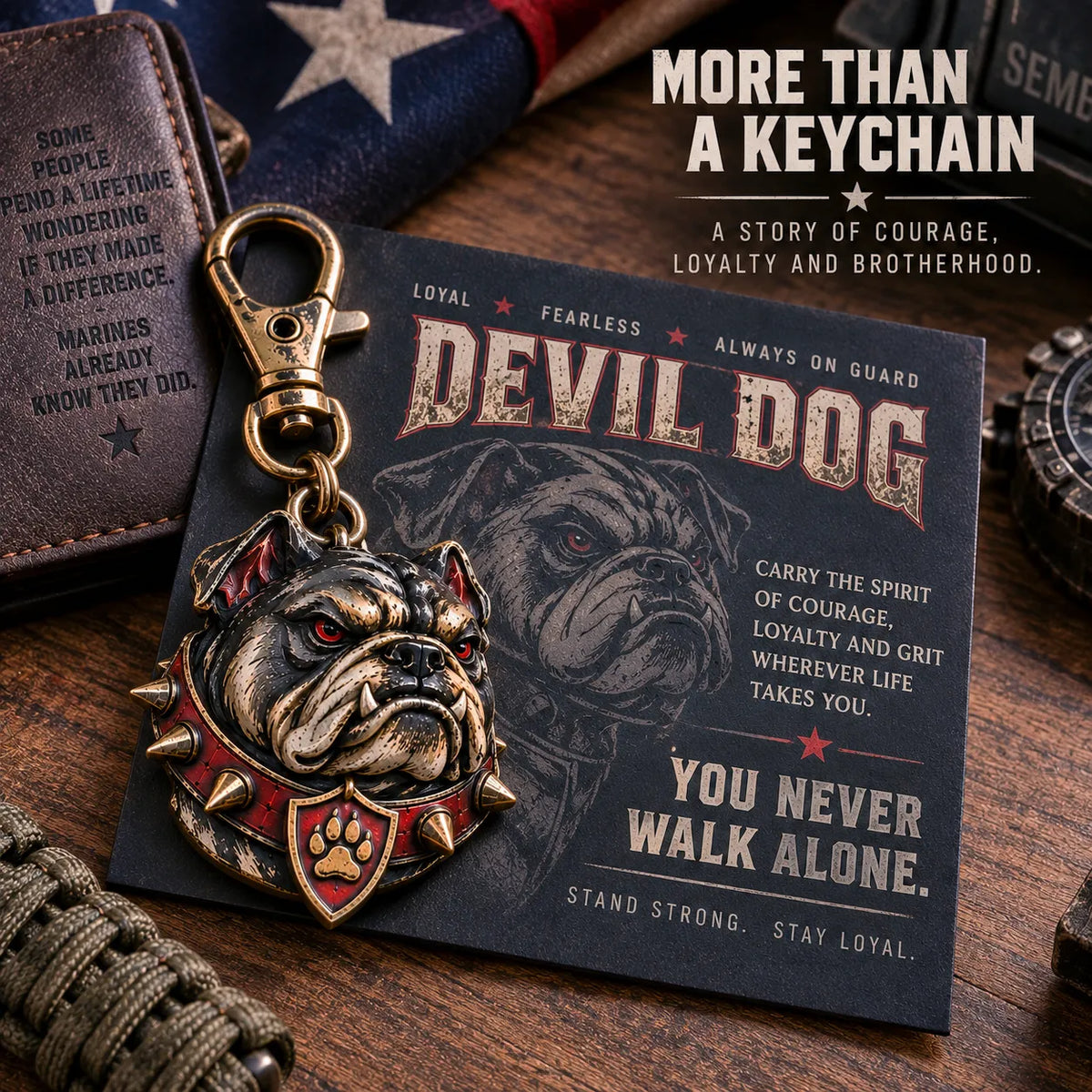 🔥LAST DAY 50% OFF -  🐶 Devil Dog Guardian Metal Keepsake Keychain