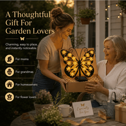 Solar Lights Outdoor Metal Butterfly Wall Decor