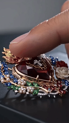 🔥HOT SALE 49% OFF❤️Sacred Heart Floral Gemstone Brooch | Vintage Palace-Inspired Statement Pin✨