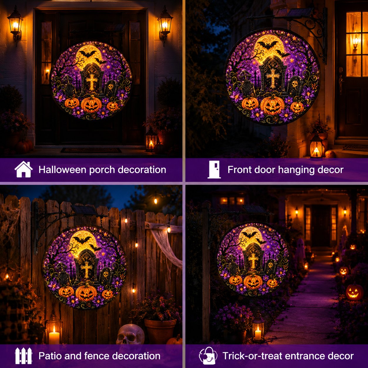 💥LAST DAY 57% OFF - 🎃 Solar Halloween LED Hanging Sign Light 👻 (📦Buy 2 Free Shipping)