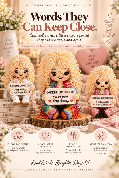 🔥LAST DAY 50% OFF - 💗Handmade Crochet Emotional Support Dolls | Country‑Music‑Inspired Encouragement Keepsake Gift With Heartfelt Positive Message Cards