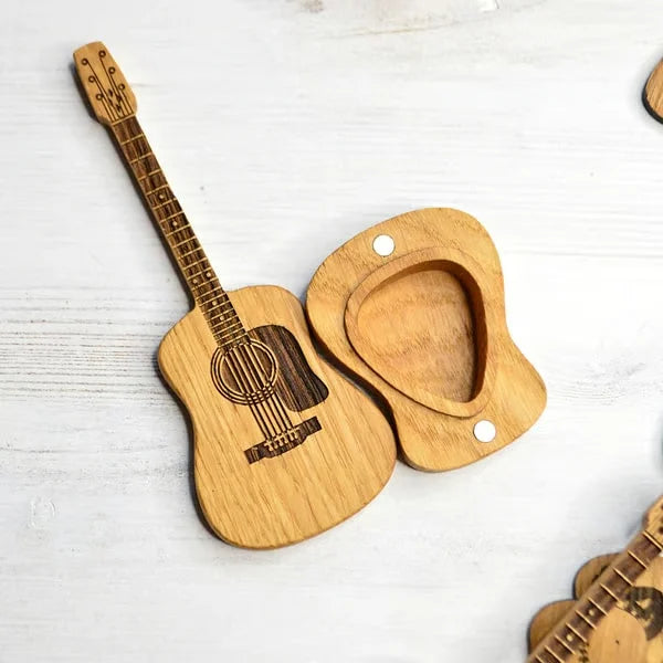 🎸100% Handmade Mini Cute Edition Wooden Guitar Plectrum Case(𝐉𝐚𝐤𝐞 𝐖𝐢𝐥𝐬𝐨𝐧 𝐇𝐚𝐧𝐝𝐦𝐚𝐝𝐞®)