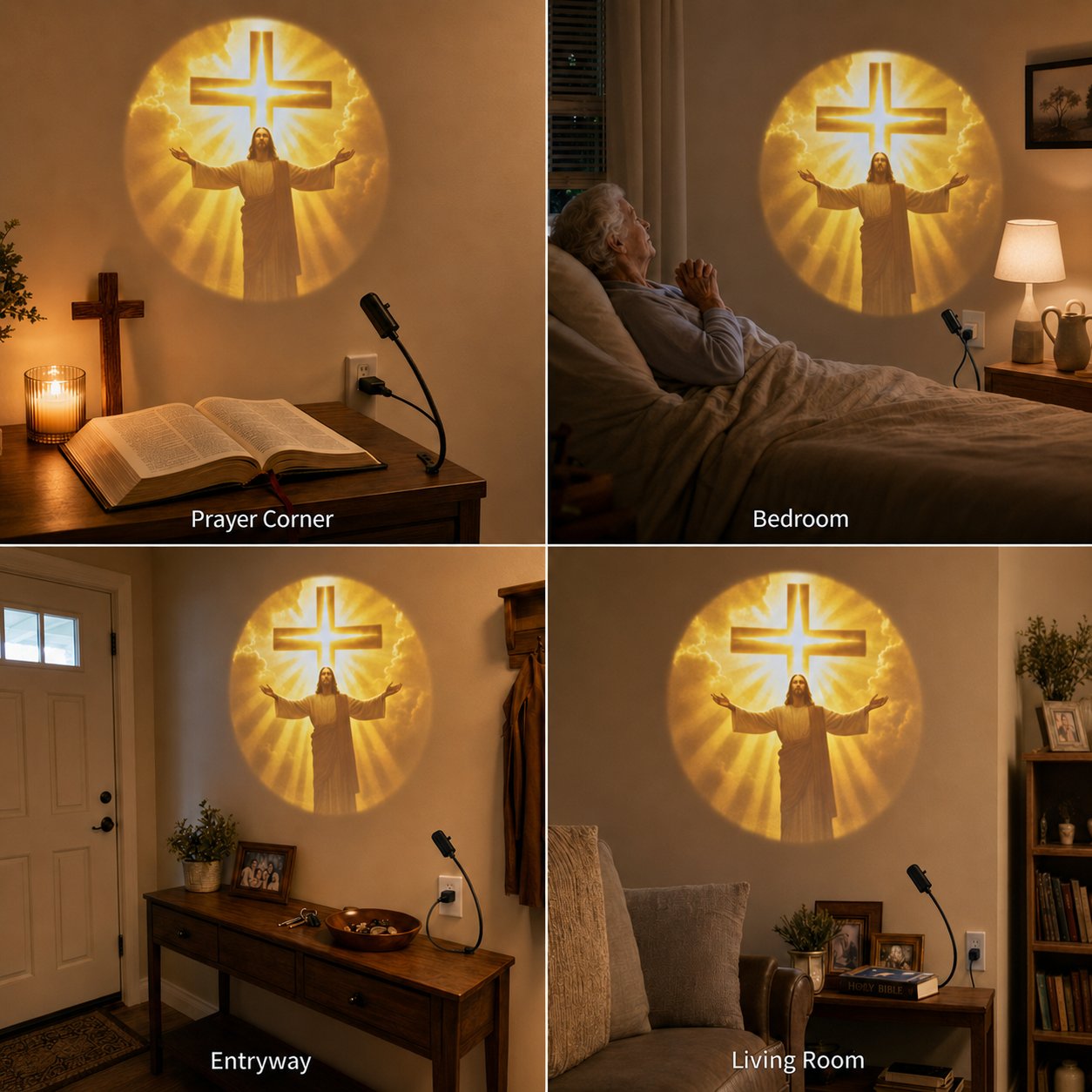 (🎁Last Day 49% OFF)🙏USB Jesus Wall Projection Lamp – Bring Peaceful Worship Glow Into Your Home