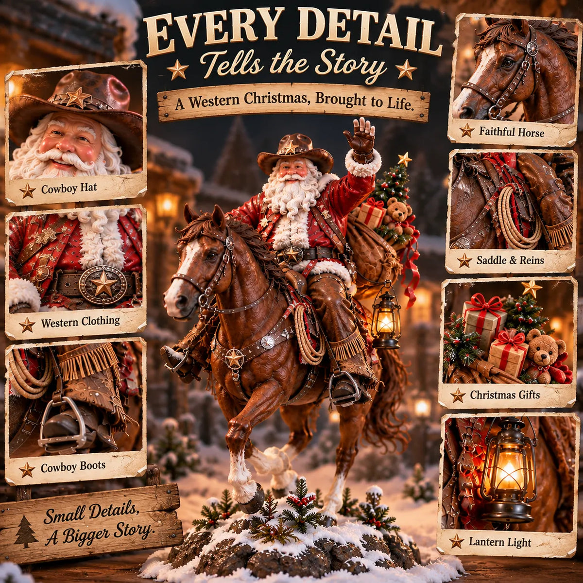 🔥Last Day 50% OFF🎄🤠 The Old West Cowboy Santa – A Homeward Christmas Keepsake