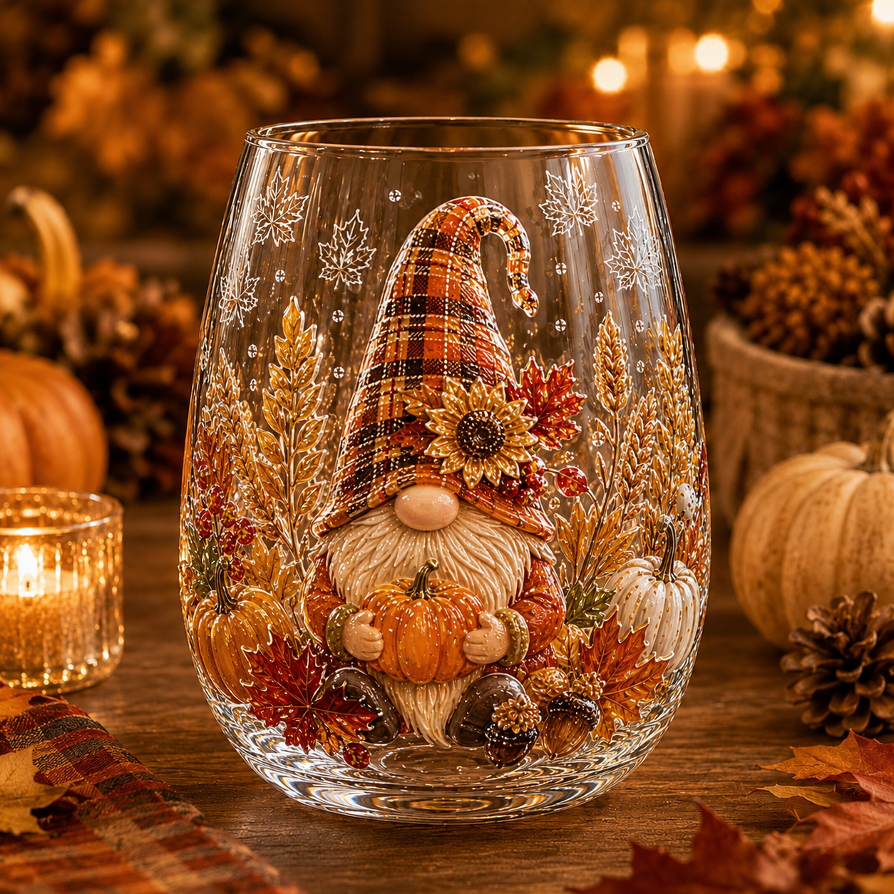 🍂Autumn Harvest 3D Glass Cup Gift Set – 6 Festive Designs