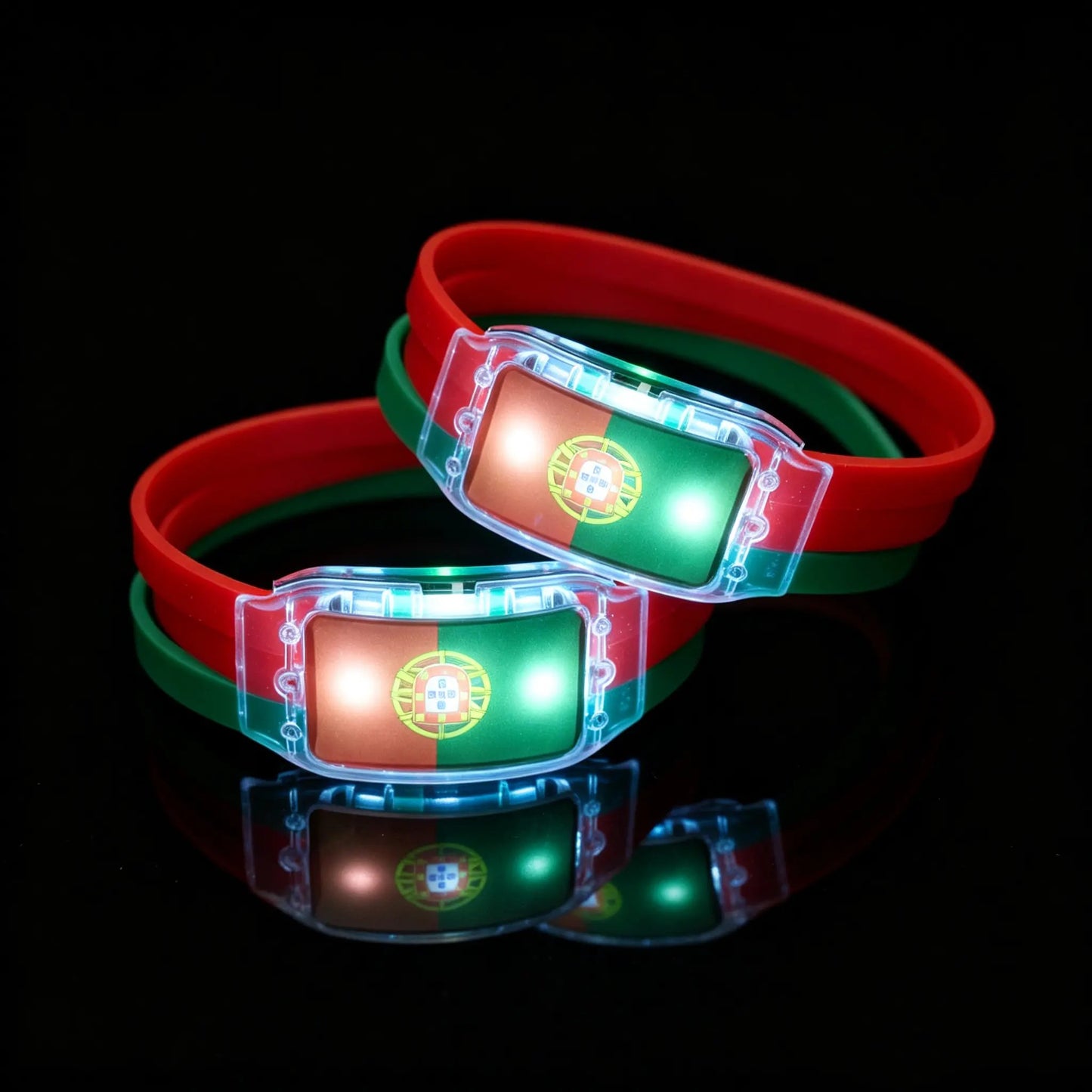 ⚽✨2PCS LED Light Up National Flag Wristbands