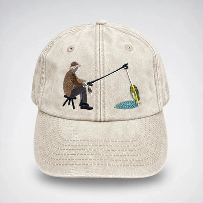 🔥 Last Day 49% OFF-🎣🧢 Catch of the Day Interactive Fishing Cap –🎁 Vintage Washed Moving Fish Hat