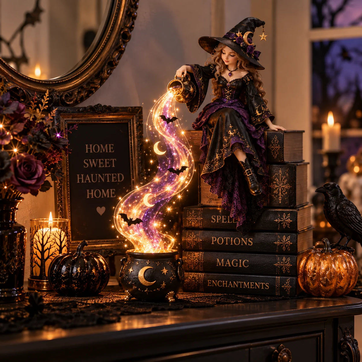 ✨Last Day 49% OFF✨ Halloween Magic Cascade Shelf Light Collection™ – Enchanted Bookcase Decor