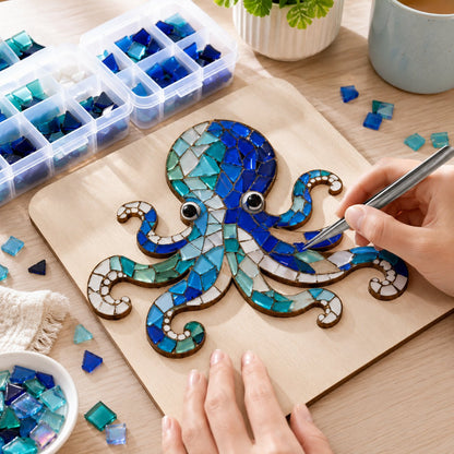 🔥LAST DAY 50% OFF - 🌊 Octopus Mosaic Kit | Beginner-Friendly DIY Glass Craft with Step-by-Step Instructions⭐Beginner-Friendly