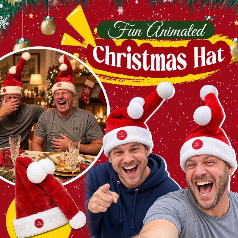 ✨🎅 Animated Naughty Santa Hat | Funny Christmas Party Hat✨