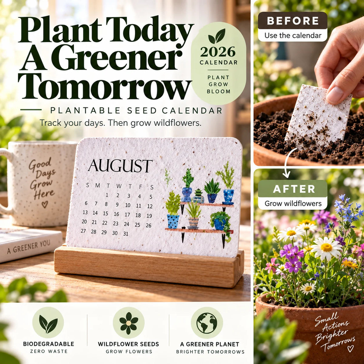 ✨Early Holiday Sale 50% OFF🌱Eco-Friendly Plantable “Timeless” Seed Calendar 2027
