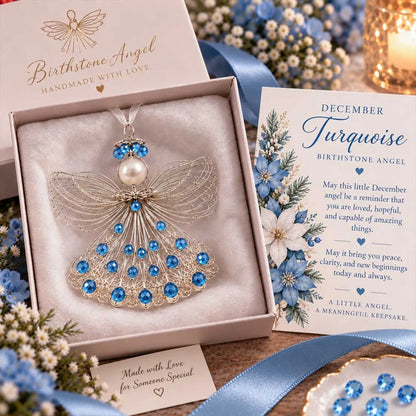 ⏳ 49% Off – 👼handmade Birthstone Angel Wire Ornament |12 Meaningful Birthstone Colors With Keepsake Card ✨