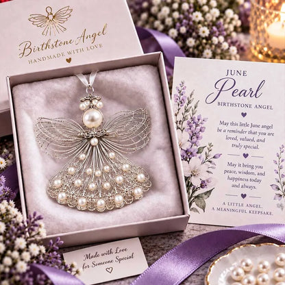 ⏳ 49% Off – 👼handmade Birthstone Angel Wire Ornament |12 Meaningful Birthstone Colors With Keepsake Card ✨