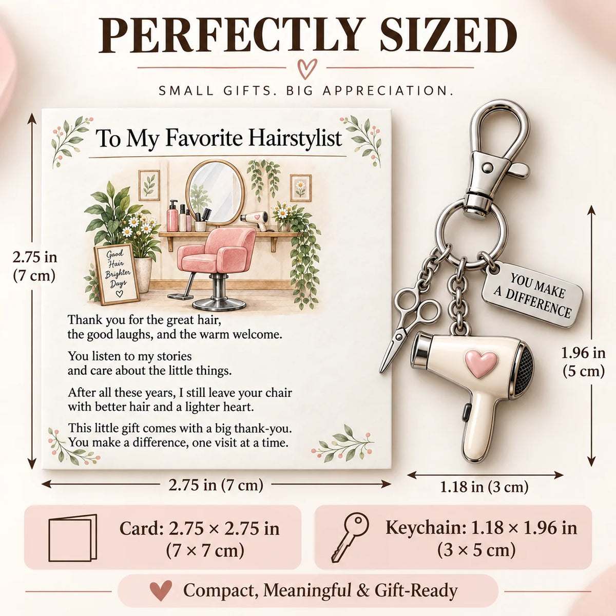 ✨ The "You Make a Difference" Appreciation Gift Set – Keychain & Greeting Card ✨
