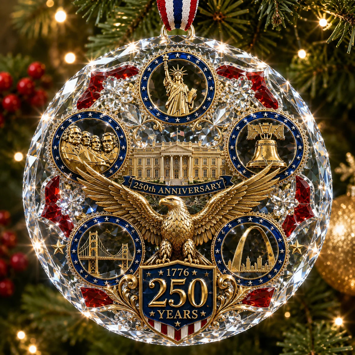 🎄✨America 250th Anniversary Christmas Ornament