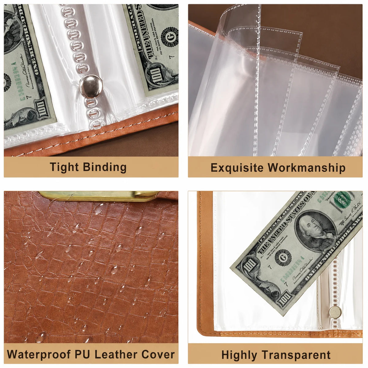 🔒100 Transparent Pocket Currency Collectors Album