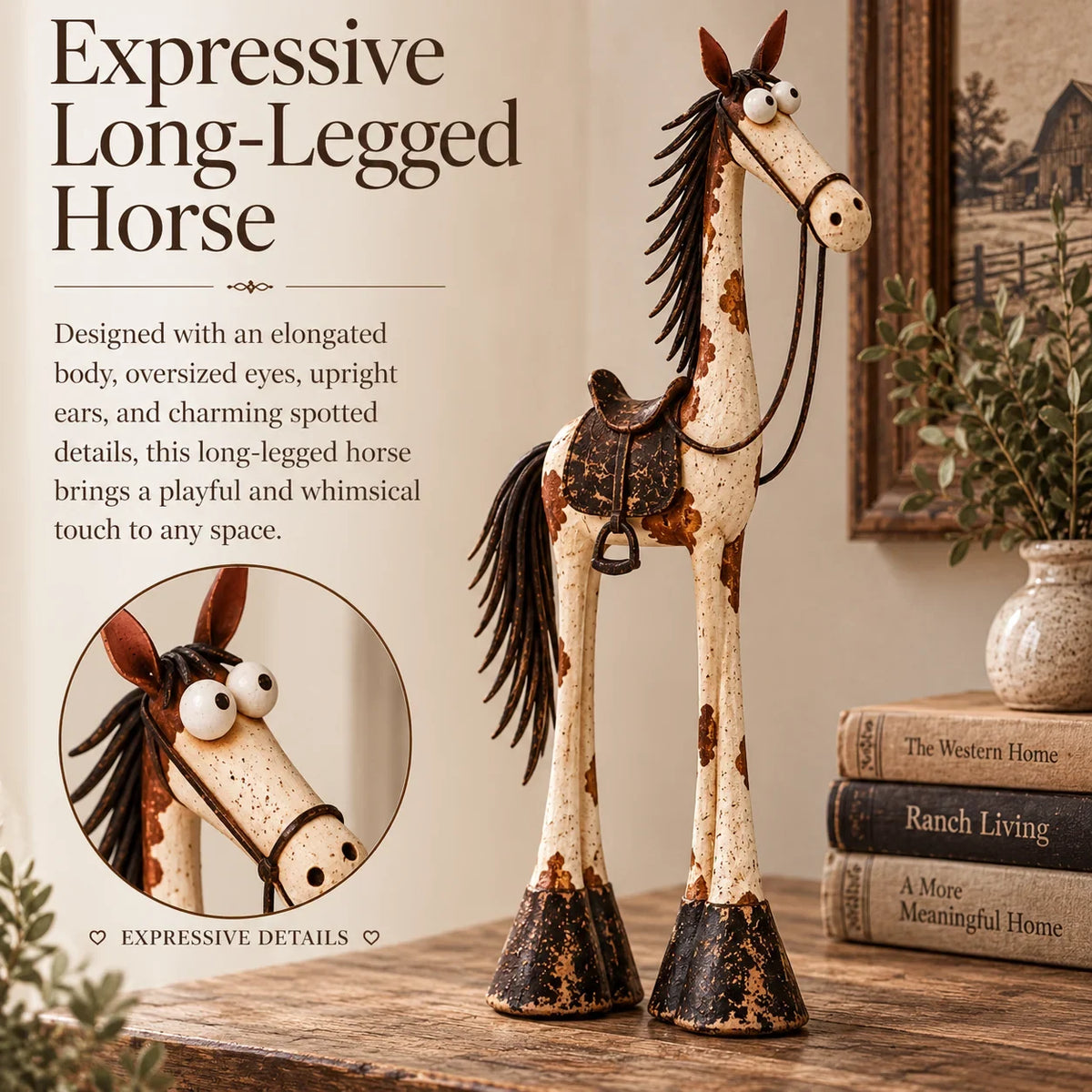 🤠🐴Whimsical Western Cowboy & Horse Figurine Duo - The Perfectly Odd Western Duo