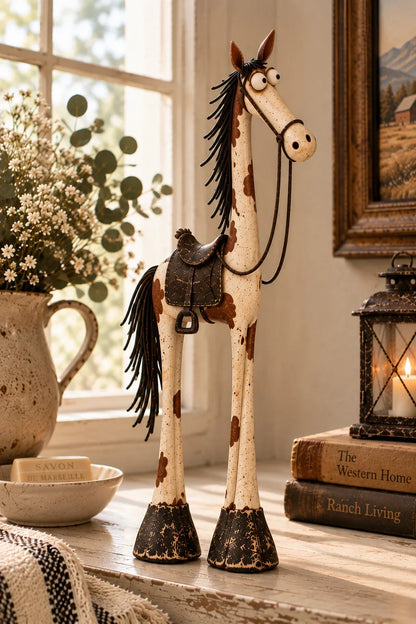 🤠🐴Whimsical Western Cowboy & Horse Figurine Duo - The Perfectly Odd Western Duo