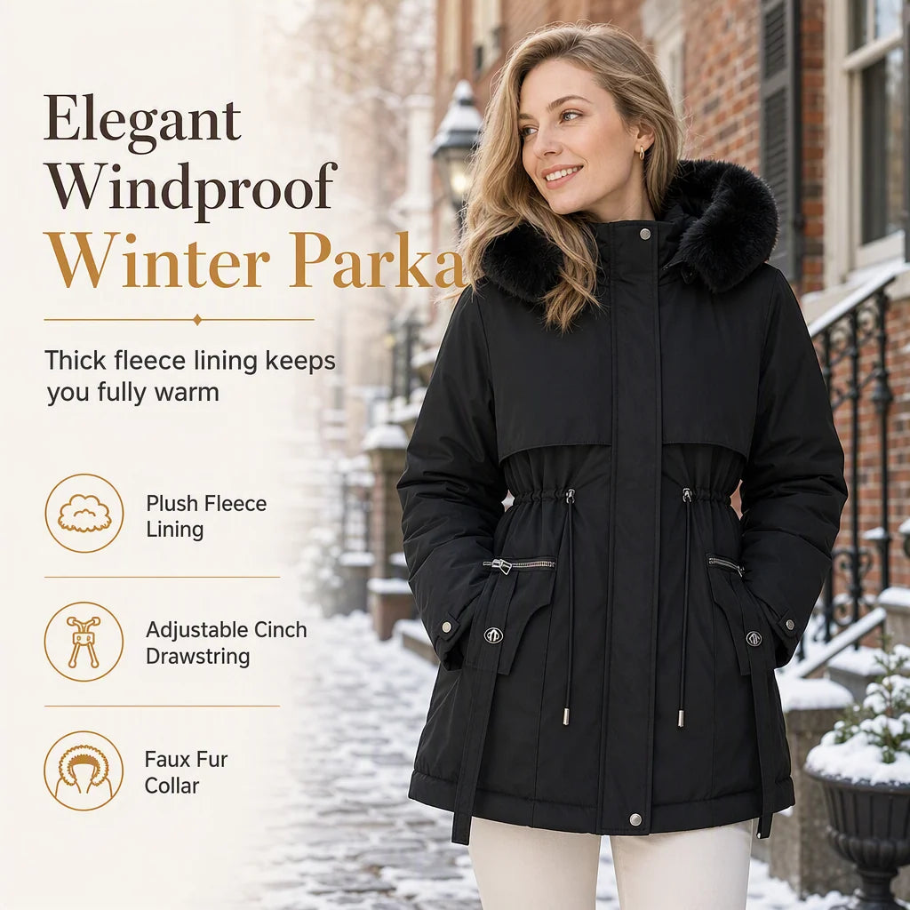 Women's Winter Faux Fur Padded Parka