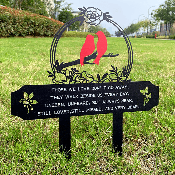 🐦Metal Cardinal Cemetery Memorial Stake💖