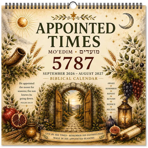 Biblical Hebrew Calendar 5787 | 2026-2027 Appointed Times Wall Calendar | Feast Days, Hebrew Dates and Shabbat