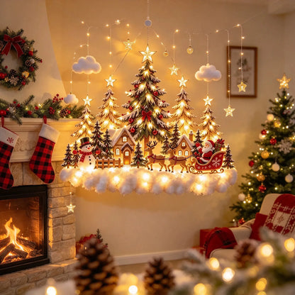 🛷 Lighted Christmas Sleigh Wall Decor – Woodland Forest Glow 🛷