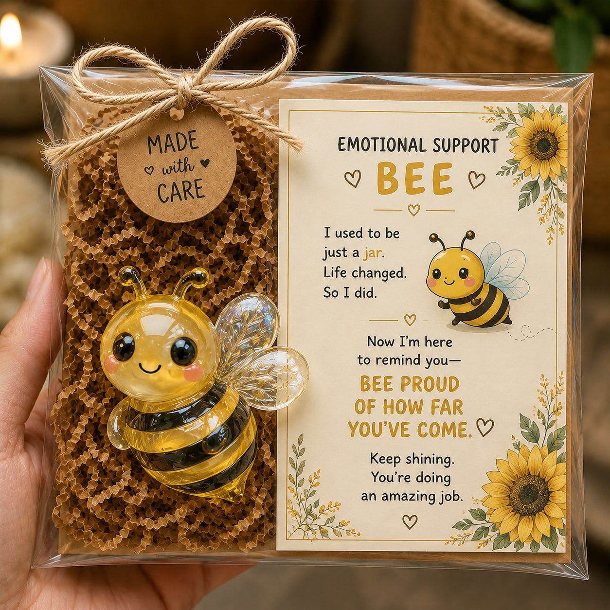 🌸🐝 Emotional Support Glass Animal Gift Set – A Meaningful Little Reminder That You Matter 💕