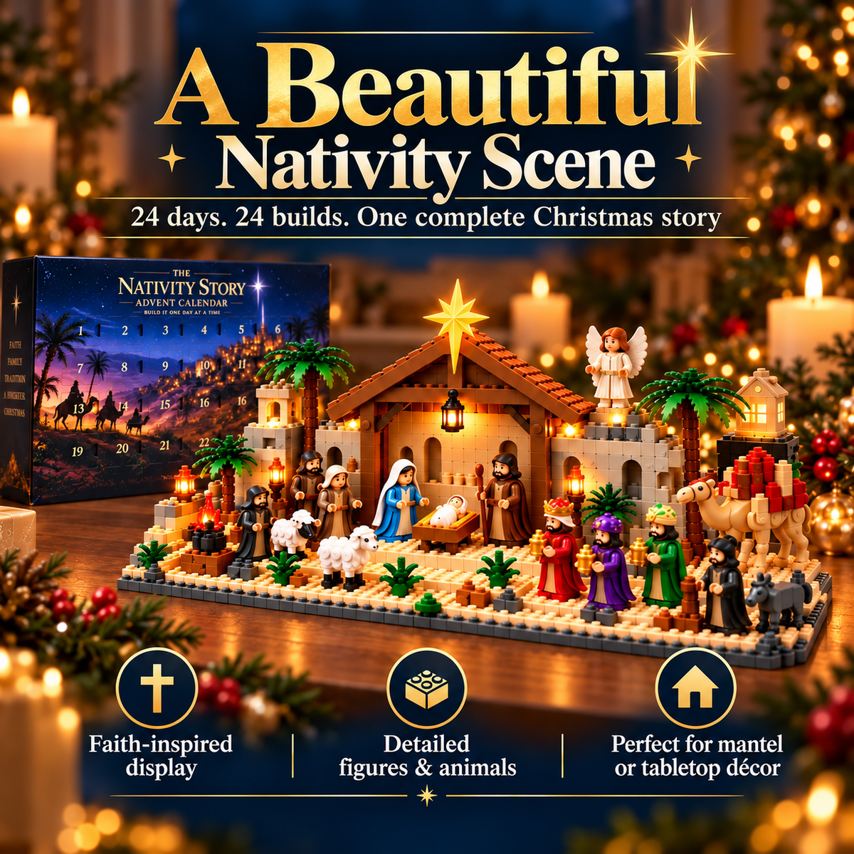 ✝️🎄 24-Day Nativity Advent Calendar – Build Your Own Magical Christmas Village! 🏠✨