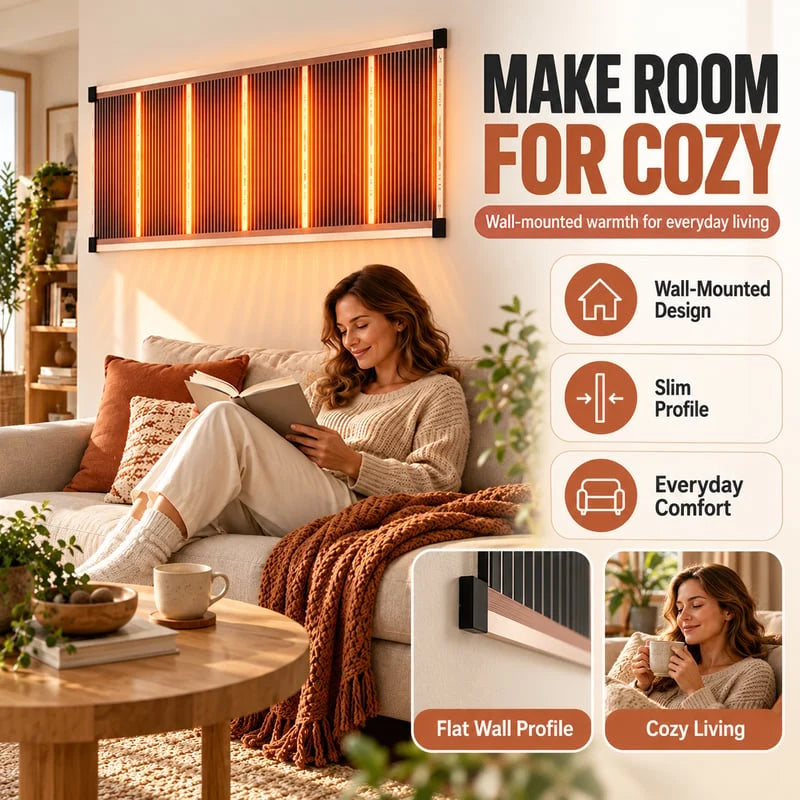 🏠🔥 2026 Upgraded Far-Infrared Ceramic Wall Heater – 3-S Rapid Heating, Energy Efficient,Low Noise & Quiet Comfort