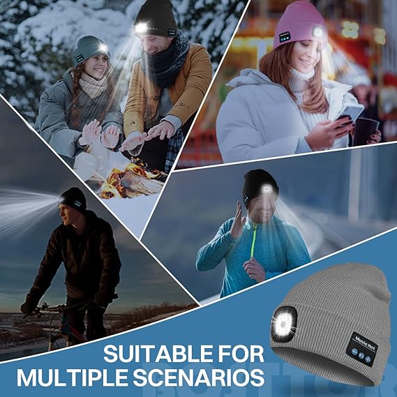 🔥Christmas Sale🎁🎄LED Bluetooth Beanie