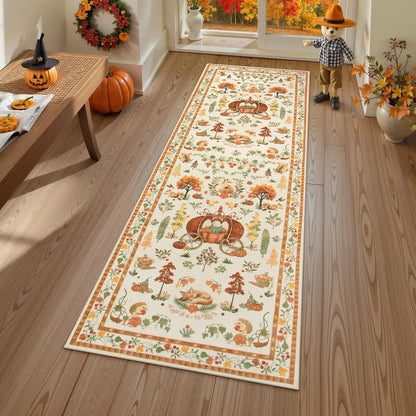 Christmas Deer Santa Long Rug