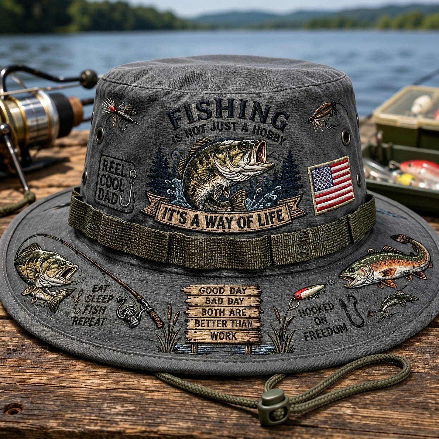 🇺🇸 Last Day Promo: 50% OFF 🎣 Fishing Is a Way of Life Boonie Hat