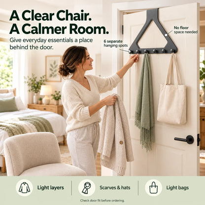 🚪Over the Door Triangle Hanging Organizer No Drill Multi Hook Rack