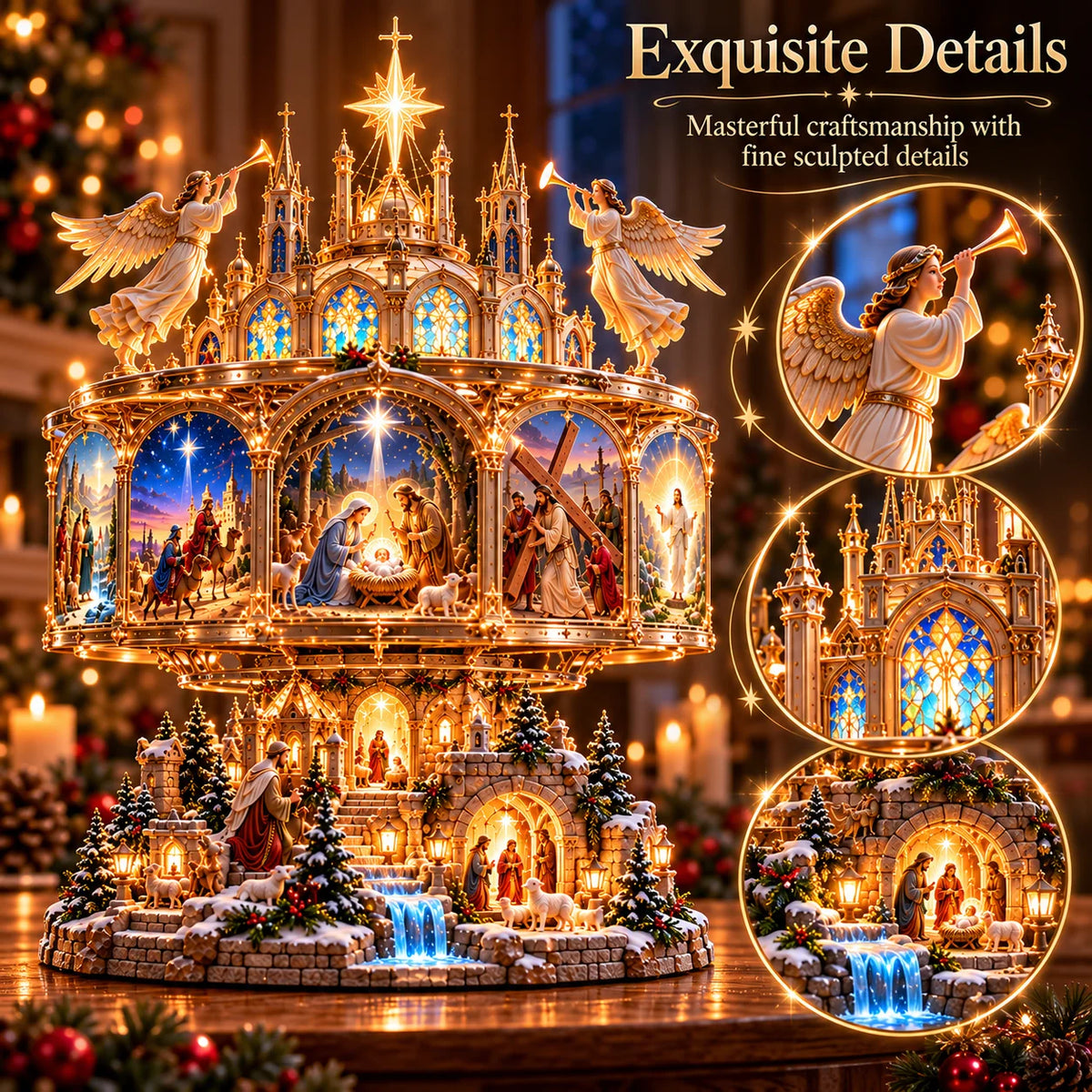 ✝️ Journey of Faith Lighted Bible Story Display – 6 Sacred Scenes ✨
