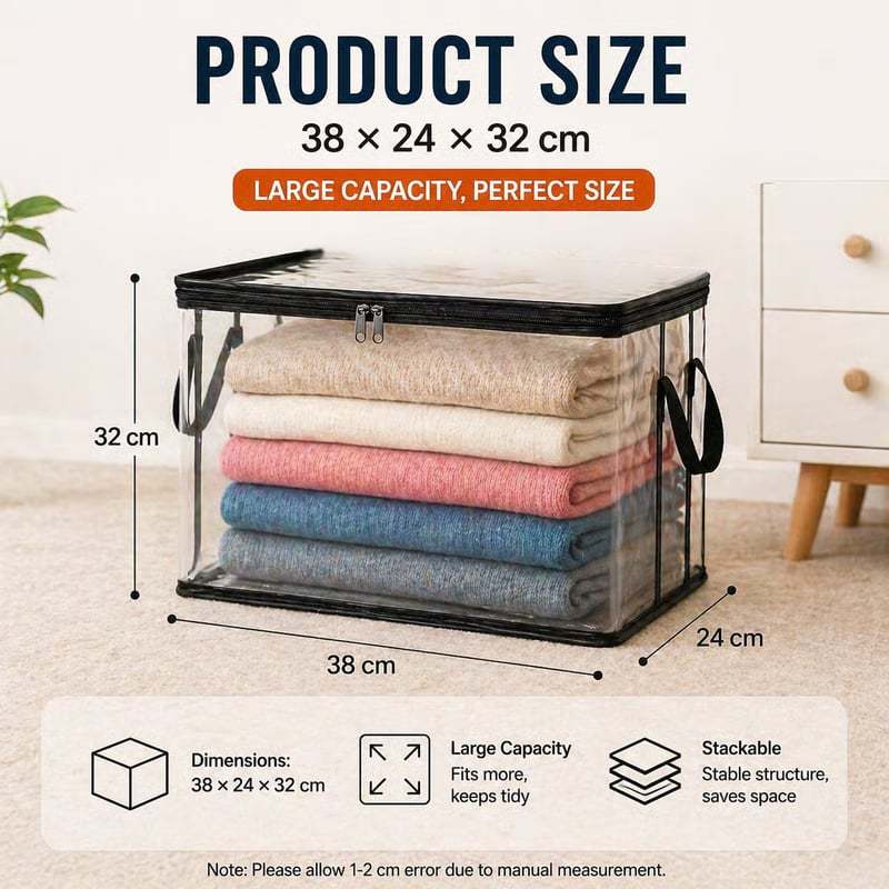 🔥Last Day 50% OFF-📦️Large Dustproof Storage Box with Handle📦️