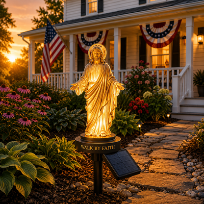 🙏🏻 Walk by Faith Solar Jesus Garden Light – A Peaceful Reminder of His Presence