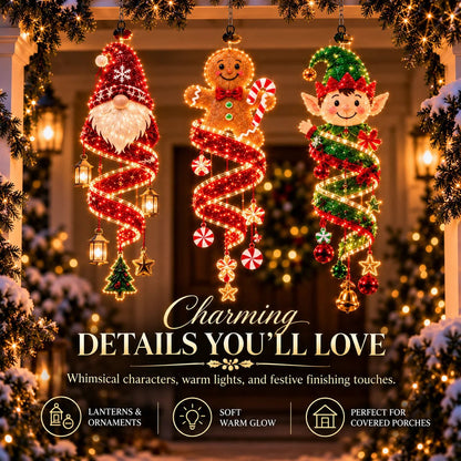 ⏳ Last Day 49% OFF – 🎄Christmas Magic Spiral™ Hanging LED Light Collection