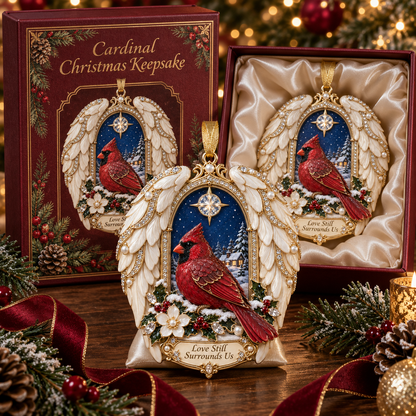 Cardinal Window View Commemorative Christmas Tree Ornament